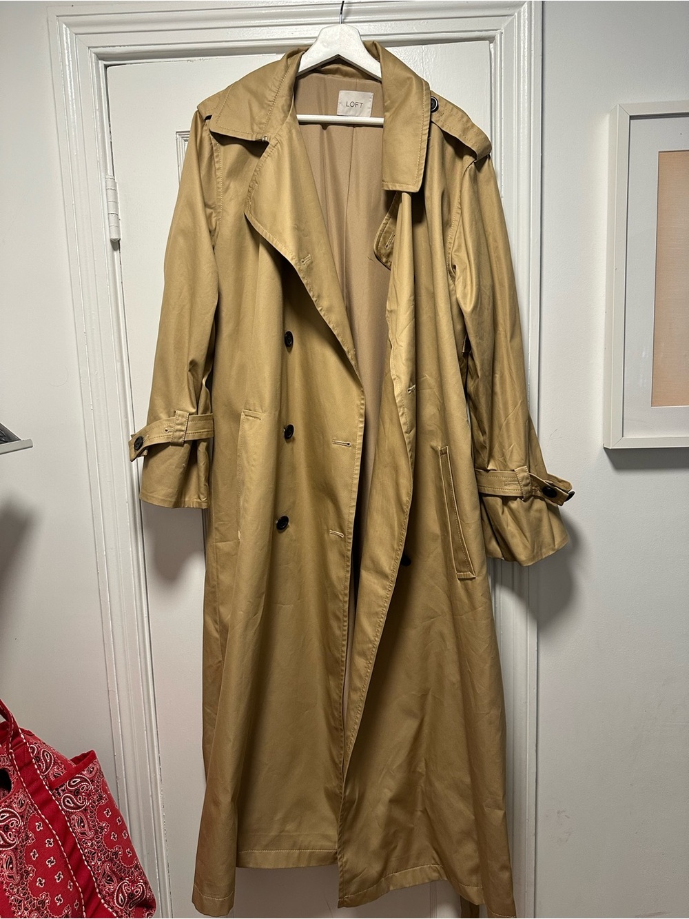 LOFT Tan Trench Coat - Classic Double-Breasted